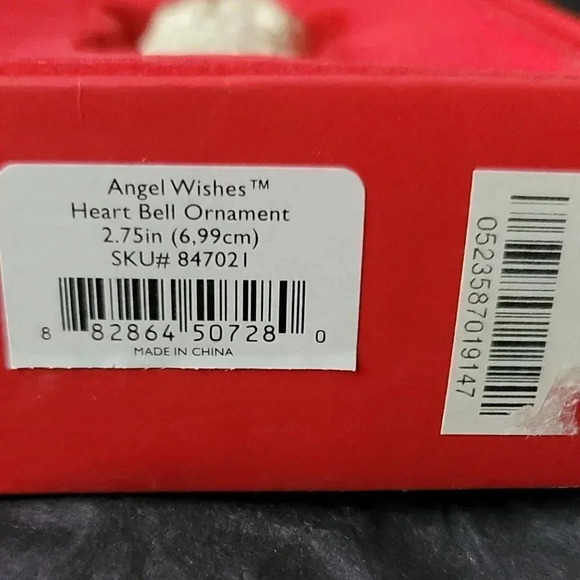 Lenox Ivory Angel Wishes Heart Bell With Gold String Xmas Ornament 847021 MCM - Picture 2 of 9